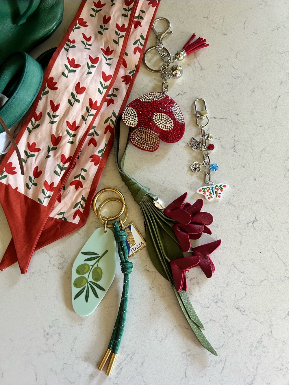 NWT We The Free Emerson Tote in Greenery With Charms and Scarves - Picture 10 of 16